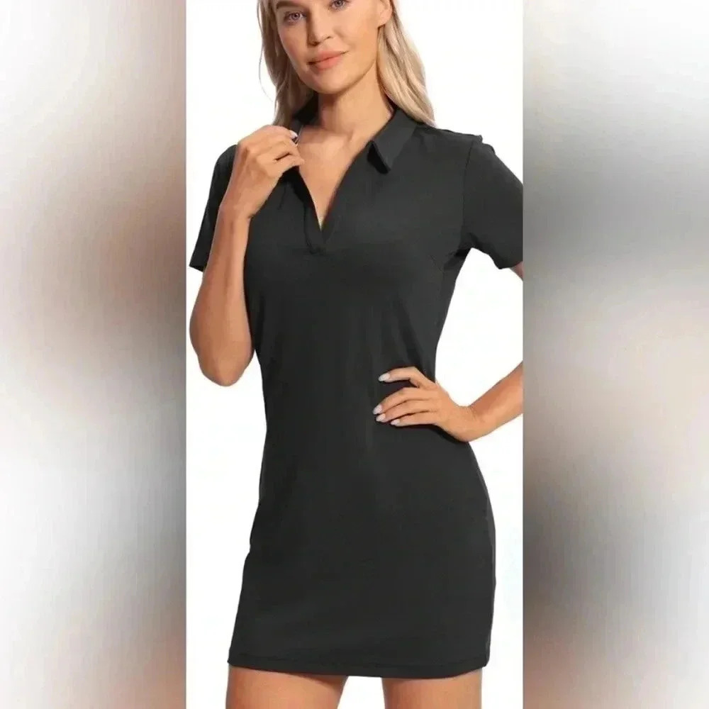 EUC XS Hiverlay black golf dress tennis core